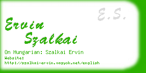 ervin szalkai business card